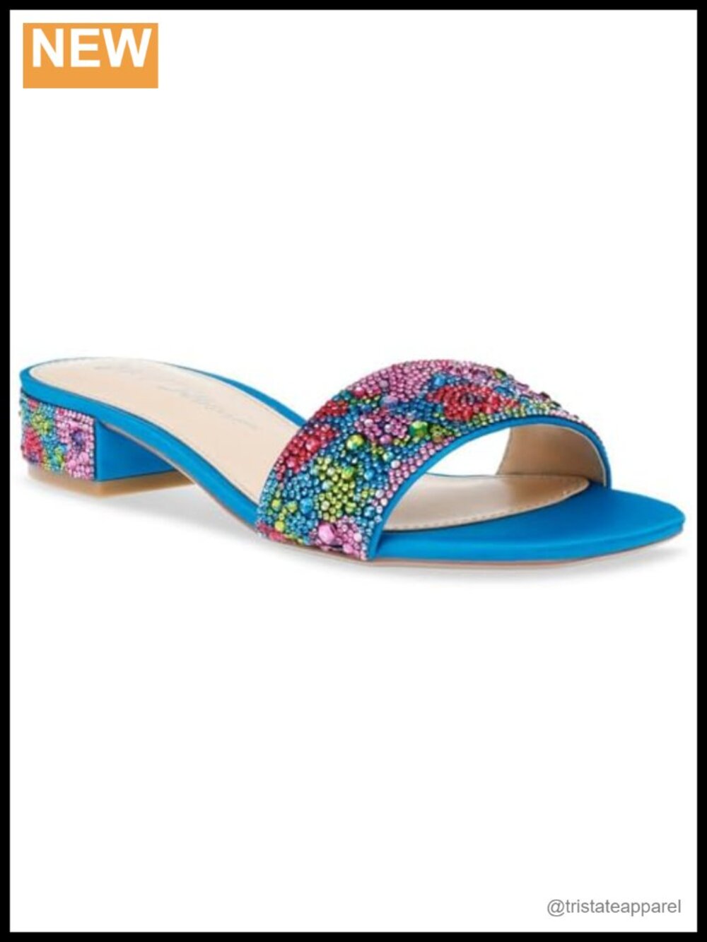 Heeled Dress Sandal Slip-On Open Toe Embellished Block Heel